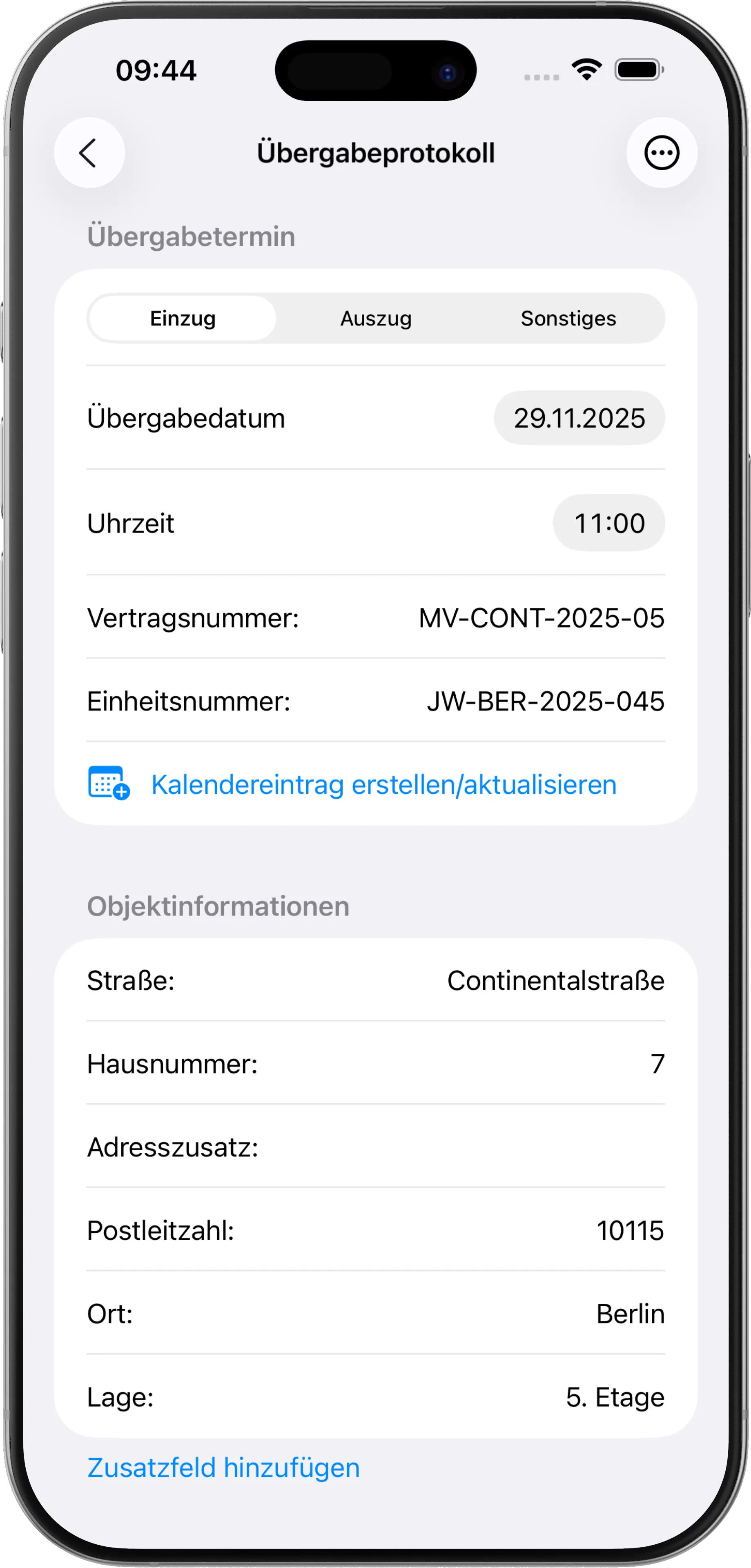 iPhone App Ansicht 2